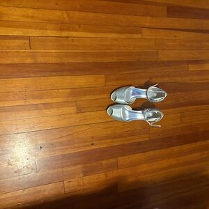 Elegant Silver Open-Toe Heels